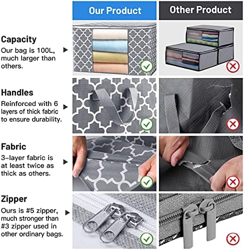 Storage Bags 100L 4Pack Clothes Organization and Storage Containers - Image 6