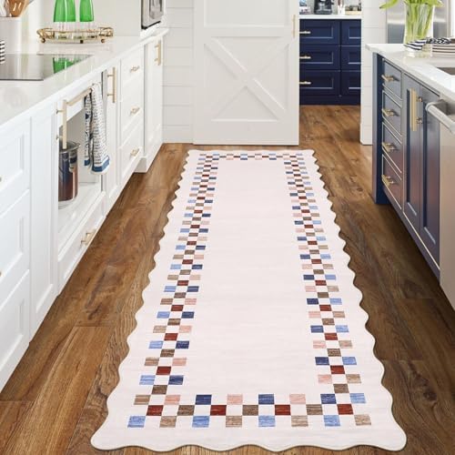 GarveeHome Rug Runners for Hallways 2x8 Washable Scalloped Kitchen Rug by GarveeHome