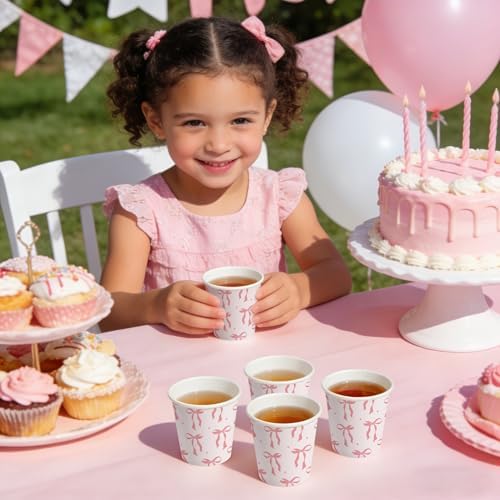 WRAPAHOLIC 3oz Pink Bow Bathroom Cups - Image 6