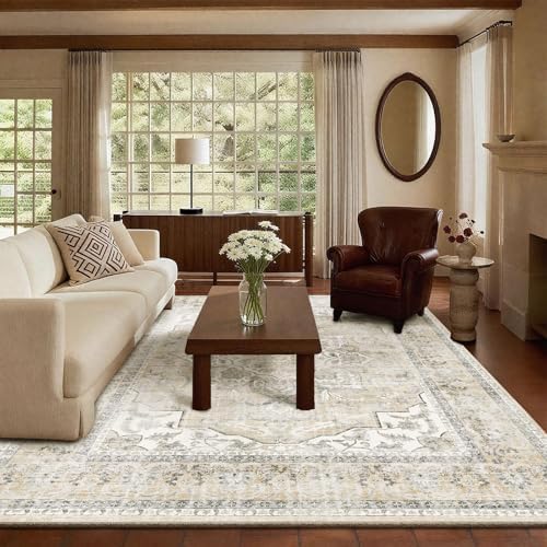 Washable Living Room Area Rug: 6x9 Bedroom Rugs Non Slip Soft Boho Carpet - Image 2
