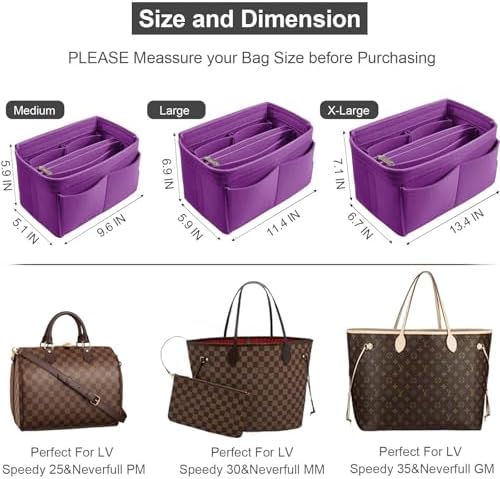 OMYSTYLE Purse Organizer Insert, Felt Tote Bag Organizer Insert - Image 2