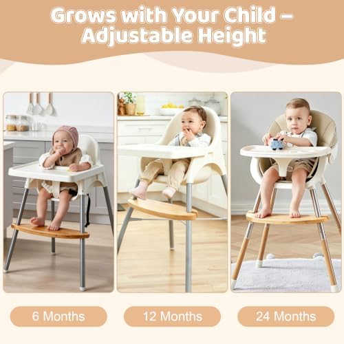 Wooden High Chair Foot Rest for IKEA Antilop, Adjustable Bamboo Footrest for - Image 4
