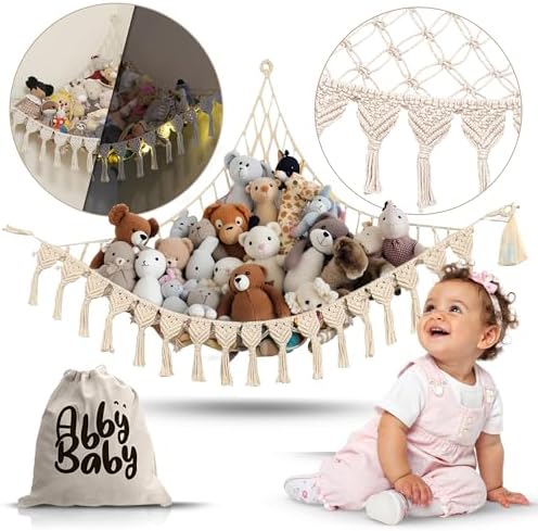 Abby Baby Extra Large Stuffed Animal Storage Hammock Corner - Image 3