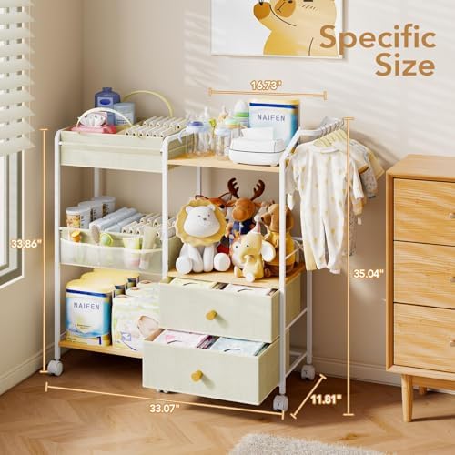 BBLIKE Diaper Caddy Organizer, Baby Storage Cart - Image 6