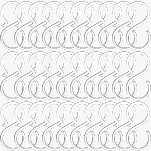 POVETIRE 30 Pack 2.5 Inch Transparent S Hook by POVETIRE