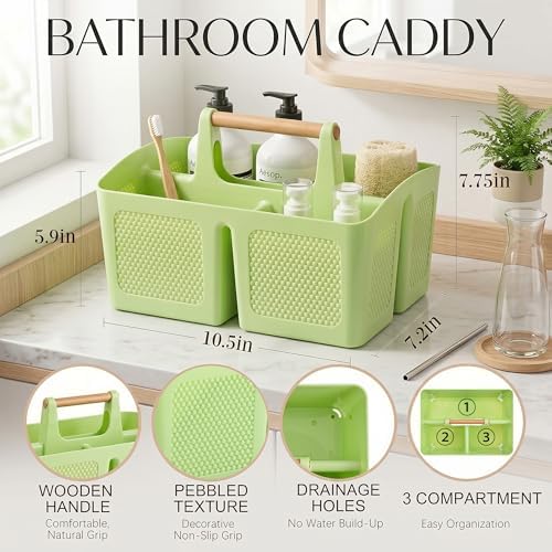 Haundry Plastic Green Shower Caddy Basket - Image 2