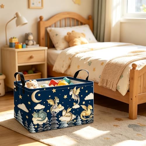 Rectangular Dragon Storage Bin, Medium Fabric Closet Organizer Basket - Image 7