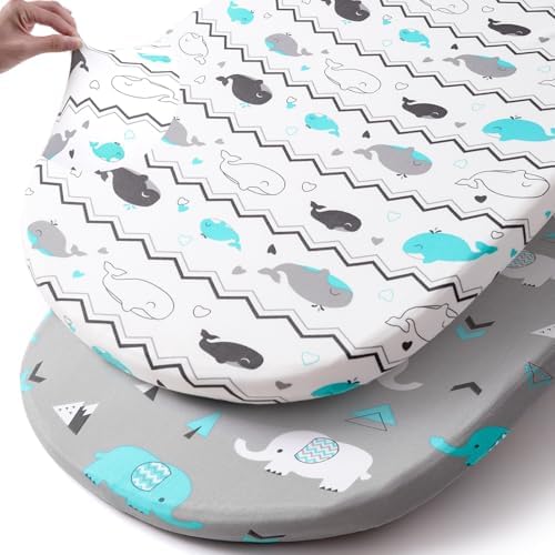 Stretch Fitted Bassinet Sheet Set BROLEX 2 Pack Cradle Sheets by BROLEX