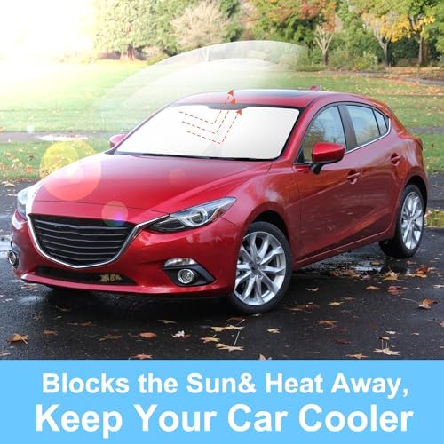 TINGLU Sun Shade for Mazda 3 Mazda3 2014-2018 Accessories Windshield Sun Shade - Image 5