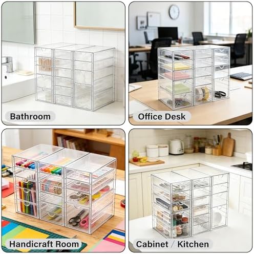 Prsildan 15 Drawers Teacher Toolbox Acrylic Containers - Image 5