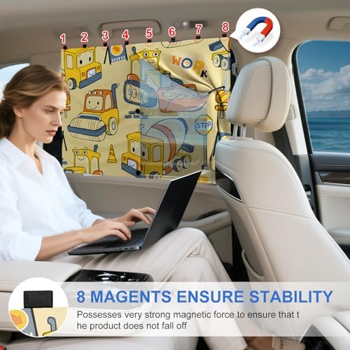 Car Window ShadesCar Window Shades, 8 Strong Magnets Magnetic Side Window Sun - Image 5