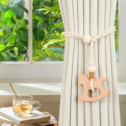 2 Pack Wooden Curtain Tiebacks - Image 2