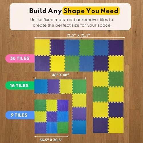 MioTetto Baby Play Mat, Comfortable Playtime Mat – Portable Foam Floor Tiles - Image 2