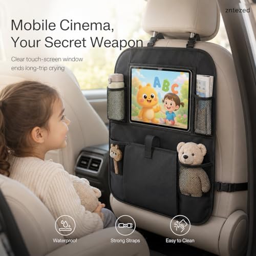 Car Backseat Organizer with 12 Storage Pockets, Waterproof Kick Mats Seat - Image 5
