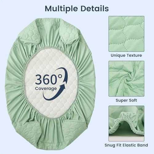 David’s Kids 2 Pack Mini Crib Waterproof Cover, Soft Pad Cover - Image 7