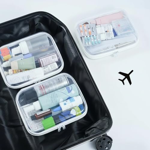 6-Pack Medium Clear Hard Shell Zipper Pouches, Hard Case Pouches - Image 6