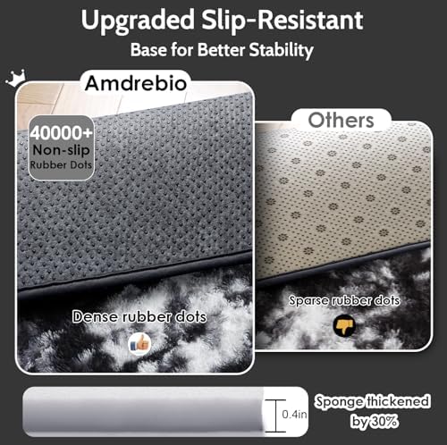 Amdrebio Black White Grey Cool Area Rug 4x6 - Image 5