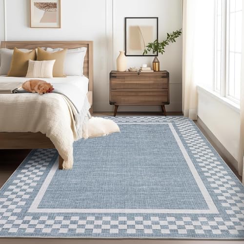 GarveeHome Washable Area Rug 4x6 Small Modern Bordered Living Room Rugs by GarveeHome
