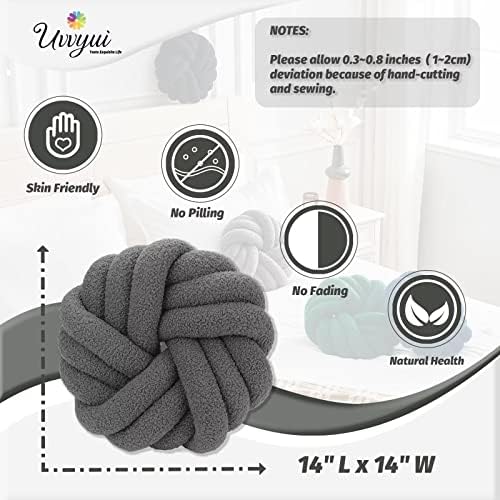 Uvvyui Knot Pillows, 14 Inch Decorative Throw Pillows Round Pillows Cushion - Image 2