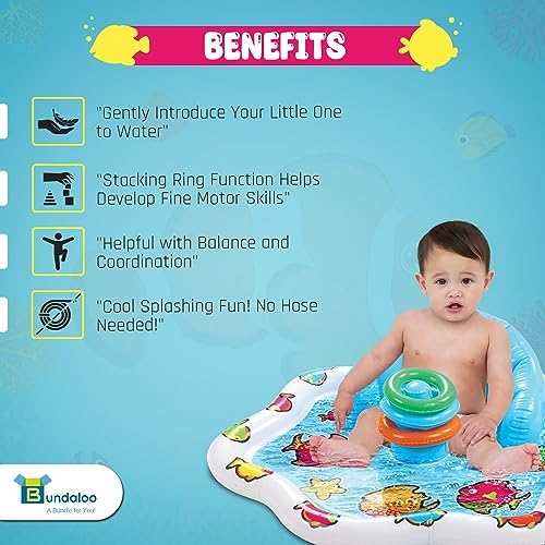 Baby Splash Pad with Inflatable Backrest and Stackable Ring Toys – Sensory - Image 7