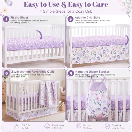 Hahafelt 4 Pieces Crib Bedding Set - Image 4