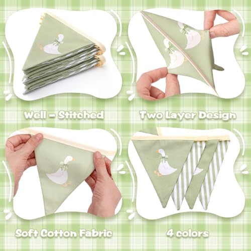 Hahafelt Goose Fabric Banner 1st Birthday Decor, Sage Green - Image 3