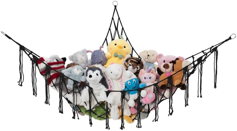 Large Macrame Stuffed Animal Storage Hammock | Holds 12 lbs | Corner Stuffed by LillysLove