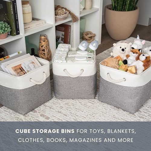 OrganiHaus 11x11 Cube Storage Bins, Rope Handles - Image 5