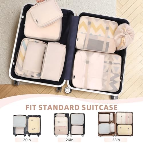 BAGAIL 8 Set Packing Cubes Luggage Packing Organizers - Image 5