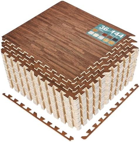 Sorbus Wood Grain Floor Tiles Foam Mat EVA Interlocking Mats Tile 3/8-Inch by Sorbus