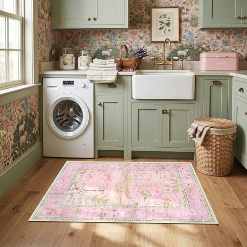 2x3 Washable Area Rug for Entryway Non Slip Safari Nursery Rug Purple Kids Room - Image 3