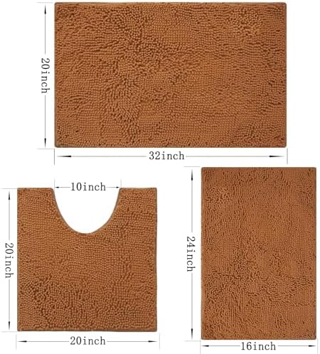 Bathroom Rugs Set 3 Piece Non Slip, Bath Rugs - Image 3