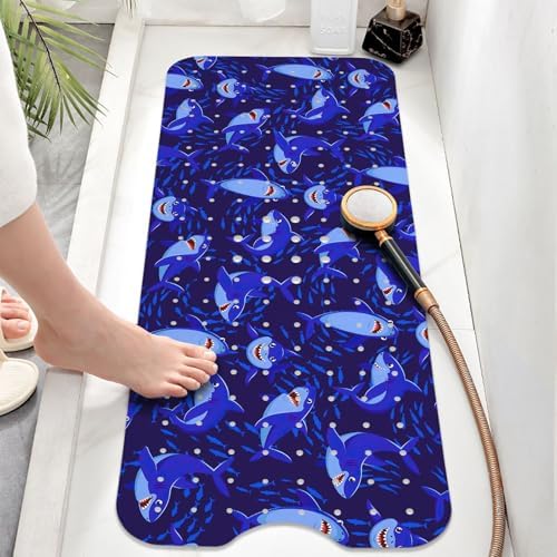 Non Slip Bathtub Mat, Extra Long Shark Bath Mat - Image 6