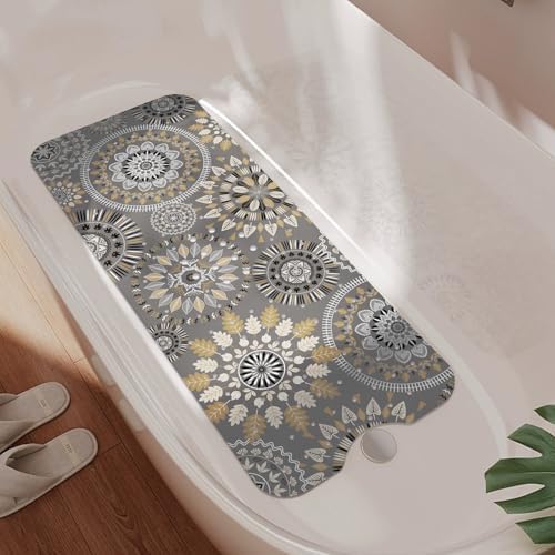 Non Slip Bathtub Mat, Extra Long Bohemian Bath Mat by Unknown