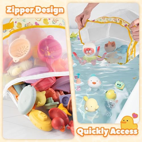 UNEEDE Duck Print Bath Toy Organizer, 4.15 Gallons Bathtub Toy Holder - Image 6