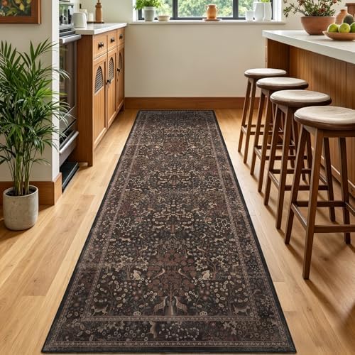 Dark Chestnut Brown 2.6x8 Runner Rug - Image 3