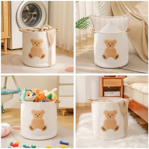 Large Blanket Baskets for Living Room, Teddy Bear Baskets Toy Storage Basket - Image 4
