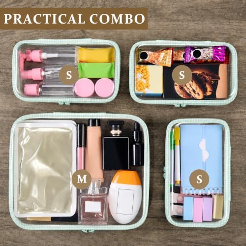 4 pcs Clear Zipper Pouches, Hard Shell Zipper Case, Toiletry Bag - Image 6