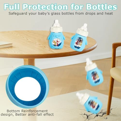 3 Pack Silicone Sleeves for Mam Baby Bottles 6oz, Anti Breakage Baby Bottle - Image 2