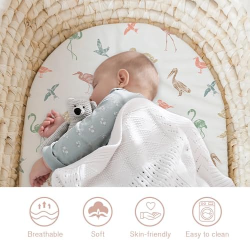 Little Grape Land Bassinet Sheets 3 Pack, Ultra Soft Baby Bassinet Fitted Sheets - Image 2