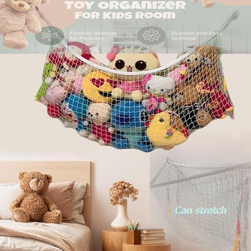 Stuffed Animal Hammock, Corner Wall Storage Net - Image 7