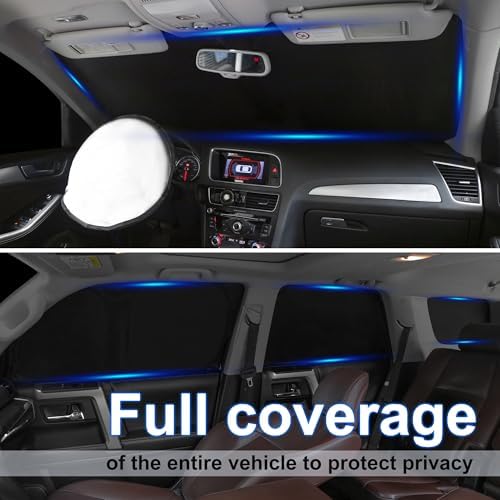 TINGLU Window Shades for Dodge Challenger 2015-2023 Accessories Car Side Full - Image 2