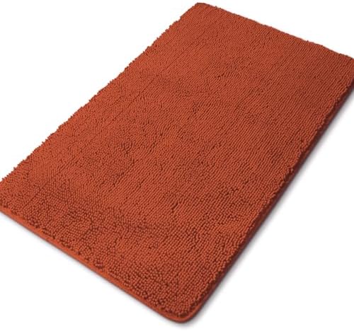 Yeaban Chenille Rust Bathroom Rug 30"x50", Non-Slip Rubber Backing by Yeaban