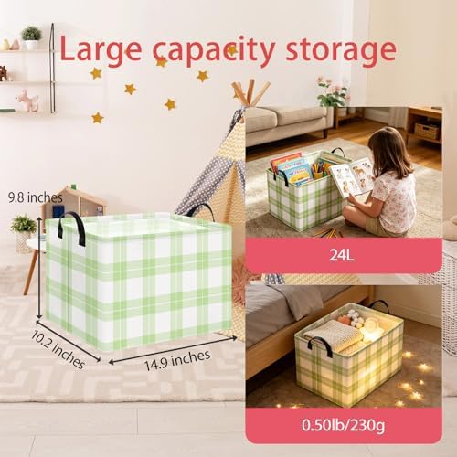 AppleGreen Grid Rectangular Storage Basket Empty, Storage Bin - Image 2