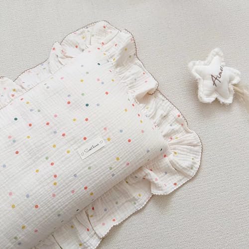 BuLuTu Muslin Toddler Pillowcase, Colorful Dots Print, 1 Pack - Image 6