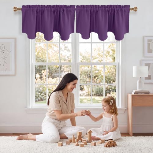 NICETOWN Royal Purple Kitchen Blackout Window Valance by NICETOWN
