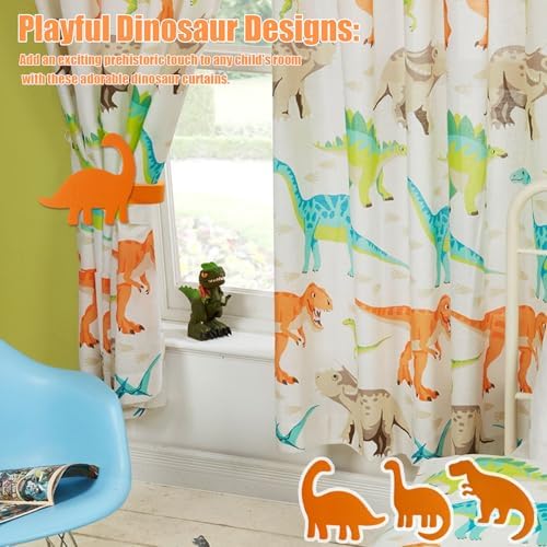 Bright Orange Dinosaur Curtain Holdback, Fun Wall Mounted Curtain Tiebacks - Image 4