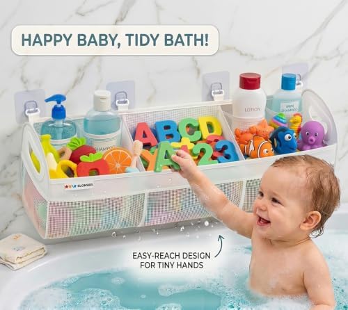 Bath Toy Storage for Bathtub – Large Bath Toy Holder & Bath Toy Net, Kids - Image 6