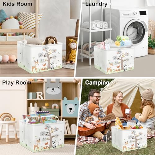 Clastyle 36L Large Woodland Animal Tree House Baby Basket Rectangle Deer Fox - Image 7