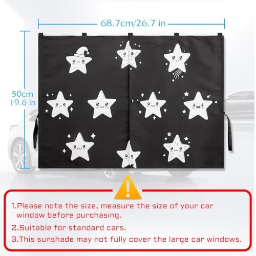 Car Window Shades, 2 Packs Magnetic Car Sun Shades - Image 4